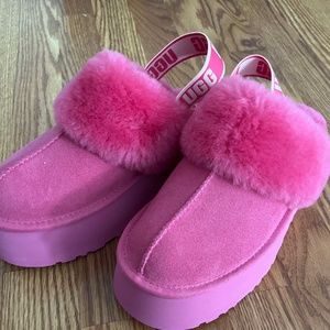 pink ugg platform slippers with heel strap
